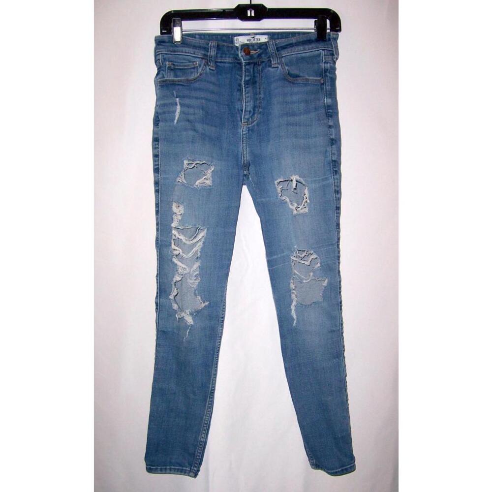 Hollister W 6S Curvy High-Rise Super Skinny Jeans-Light Wsh